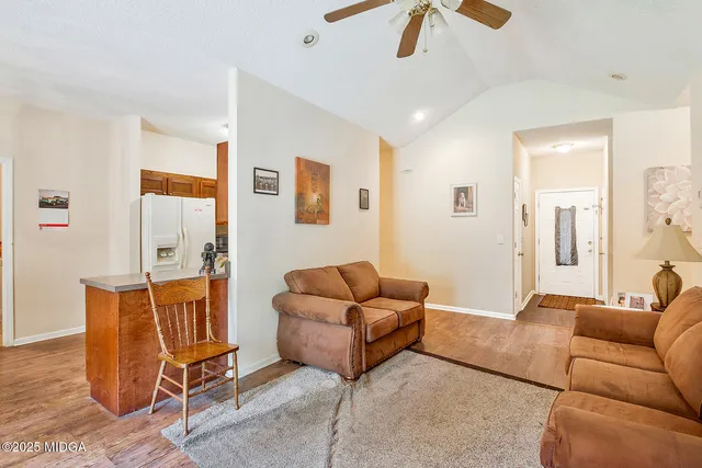 a living room with furniture