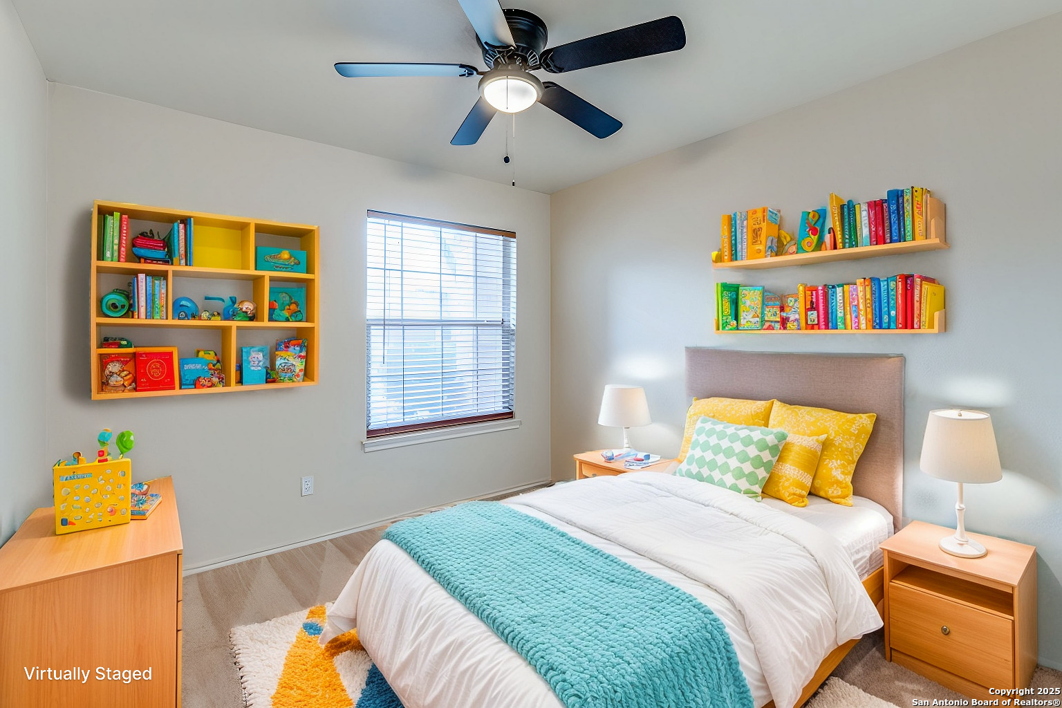 8346 Copperglen Converse, TX 78109 - Photo 5 of 15 a bedroom with a bed and a book shelf