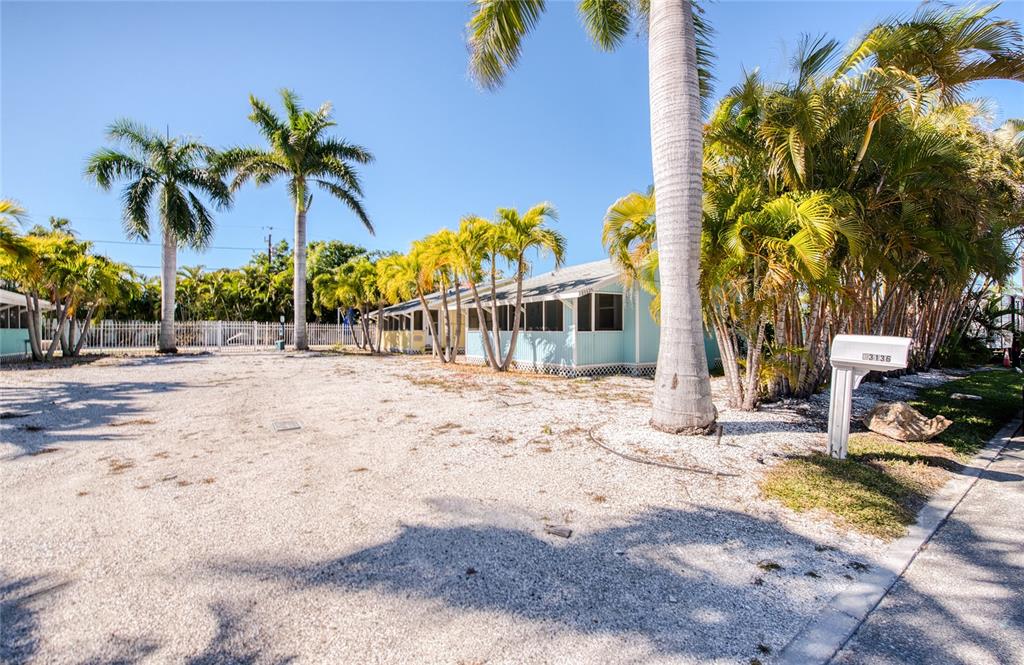 13136 4th Street East Madeira Beach, FL 33708 - Photo 21 of 75 a palm tree sitting in front of a house with a patio