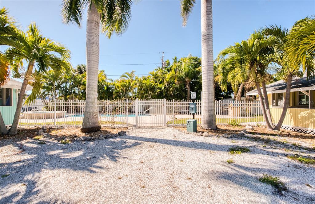 13136 4th Street East Madeira Beach, FL 33708 - Photo 7 of 75 a view of a backyard with palm trees