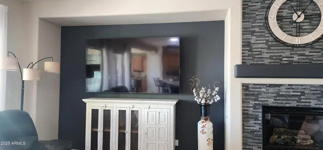 a view of a hallway with washer and dryer