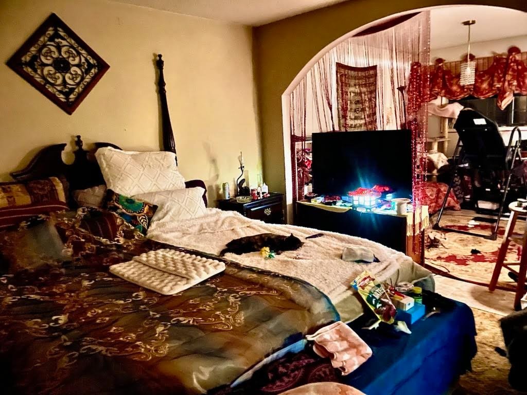 395 Hannis Road Bolivar, TN 38008 - Photo 9 of 24 a living room with furniture a flat screen tv and a fireplace