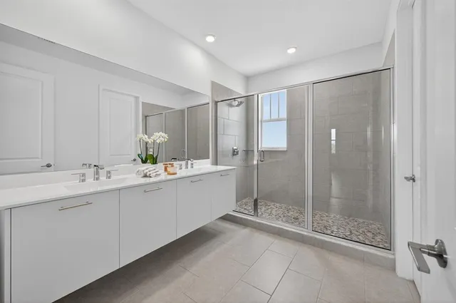 a view of a small space with wooden floor