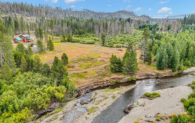 a view of a lake with a mountain