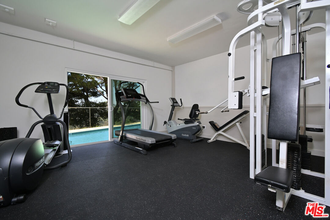 2345 Roscomare Road, Unit 205 Los Angeles, CA 90077 - Photo 43 of 50 a view of a room with gym equipment