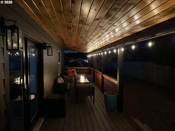 a view of a street with wooden floor