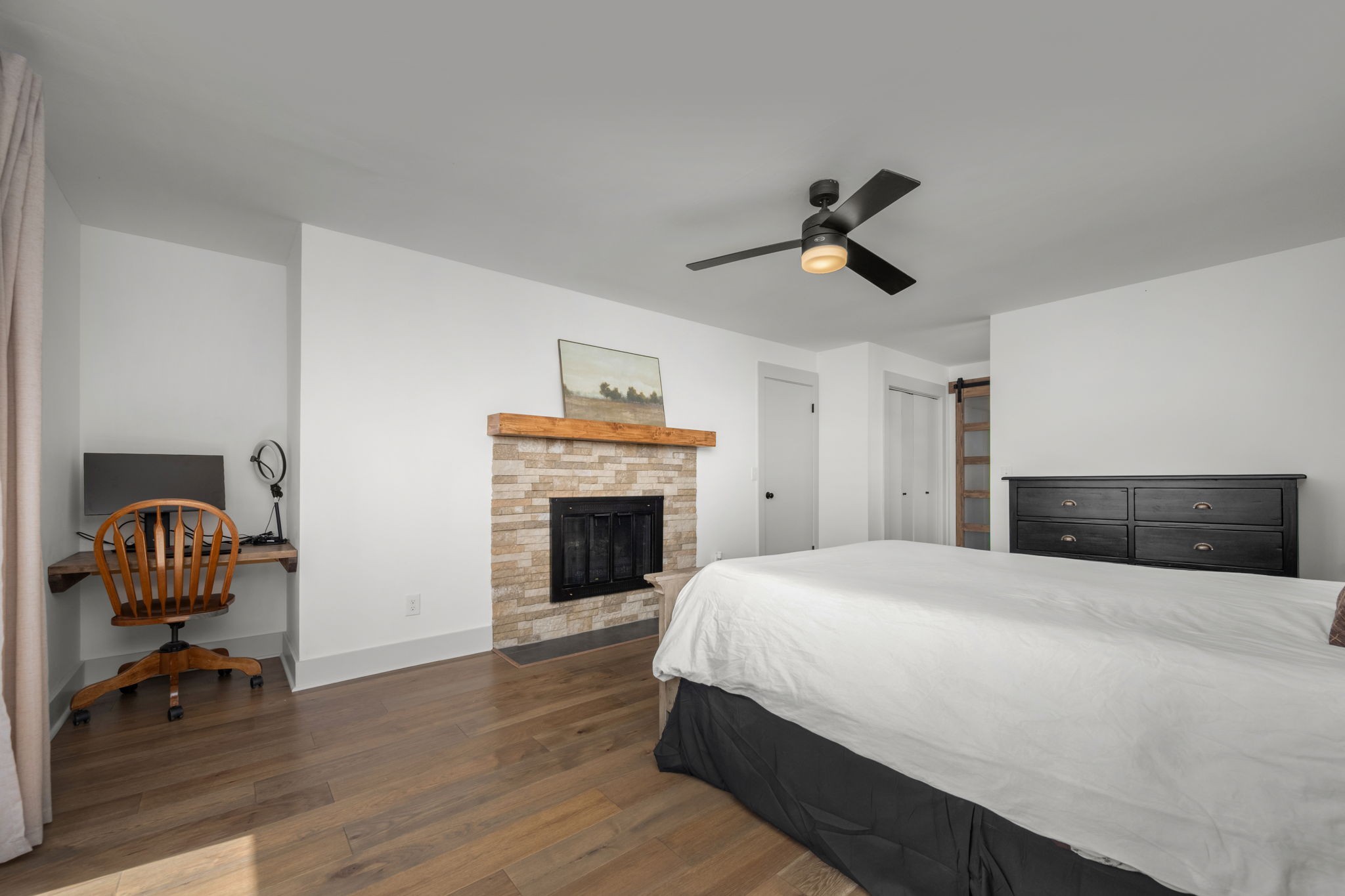 268 Davis Road Wartrace, TN 37183 - Photo 47 of 74 a bedroom with a bed and a chandelier