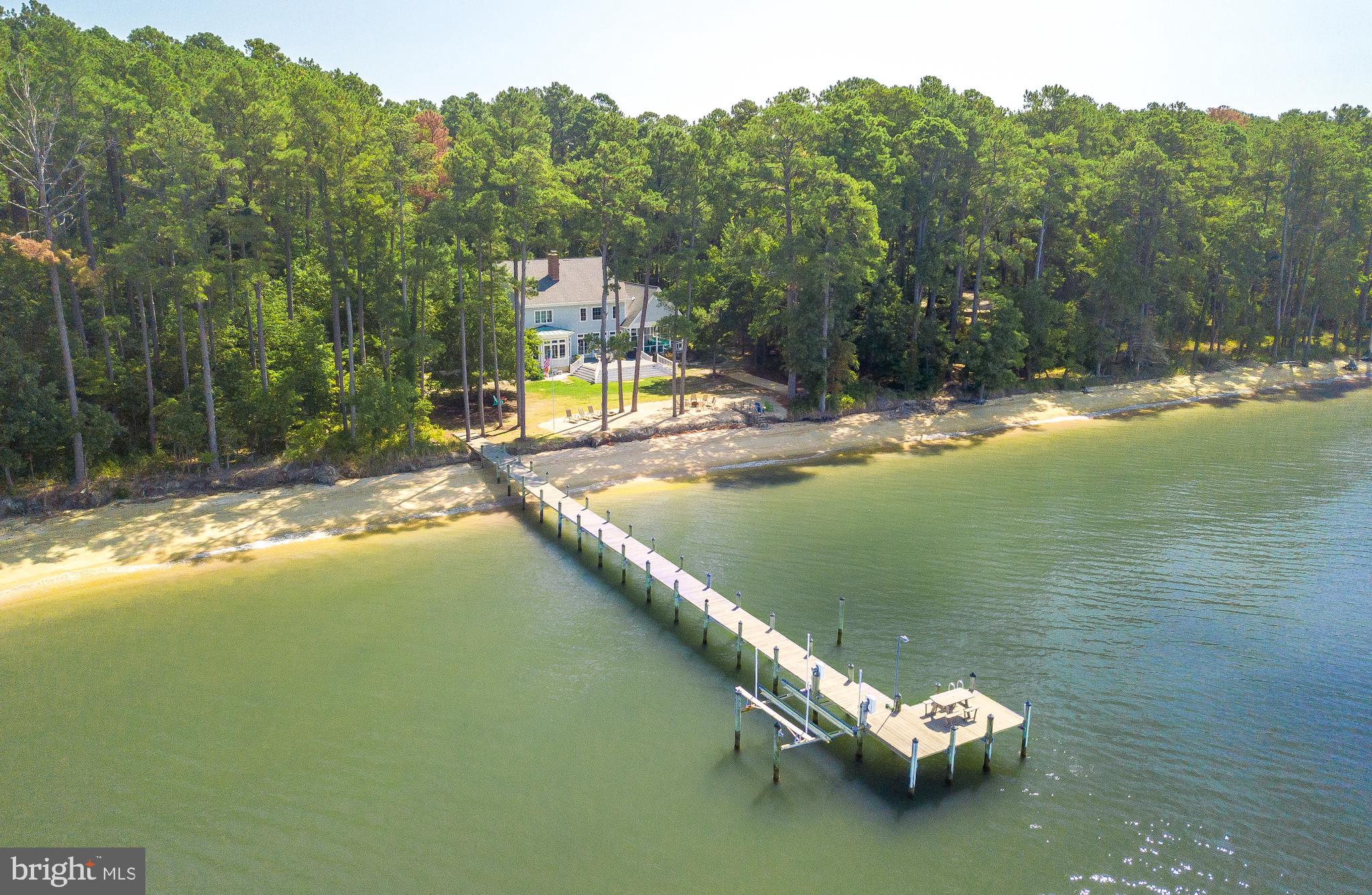 16271 Thomas Road Piney Point, MD 20674 - Photo 1 of 40 Aerial View with expansive 540 foot beach.