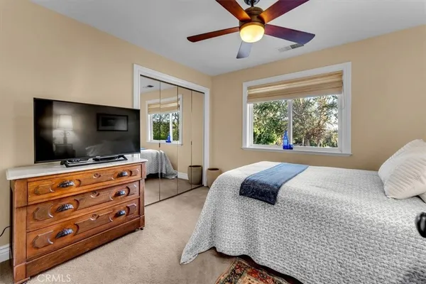 a view of cabinets and window