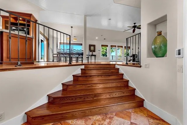 a view of a living room with furniture