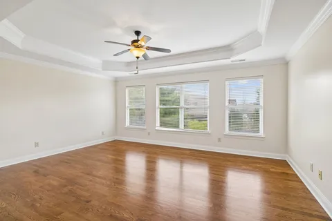 a view of a deck with wooden floor and outdoor space
