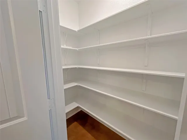 a view of an empty walk in closet