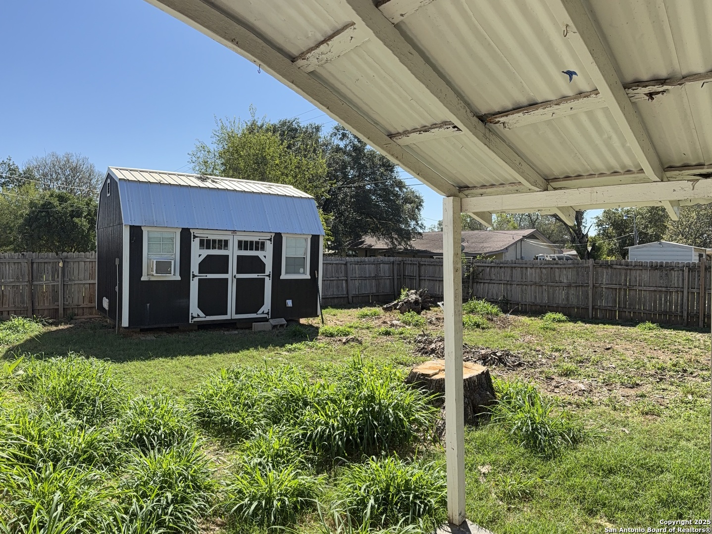 907 Dove Avenue Devine, TX 78016 - Photo 5 of 8 a view of a backyard with plants and large tree