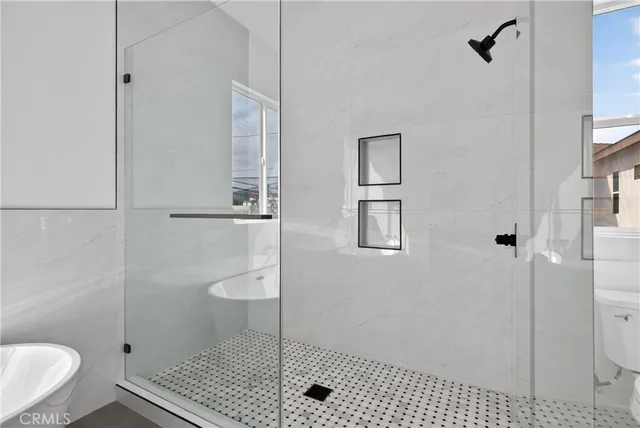 a bathroom with a shower