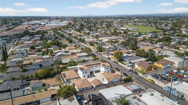 an aerial view of a city