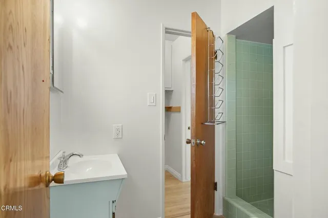 a bathroom with a shower