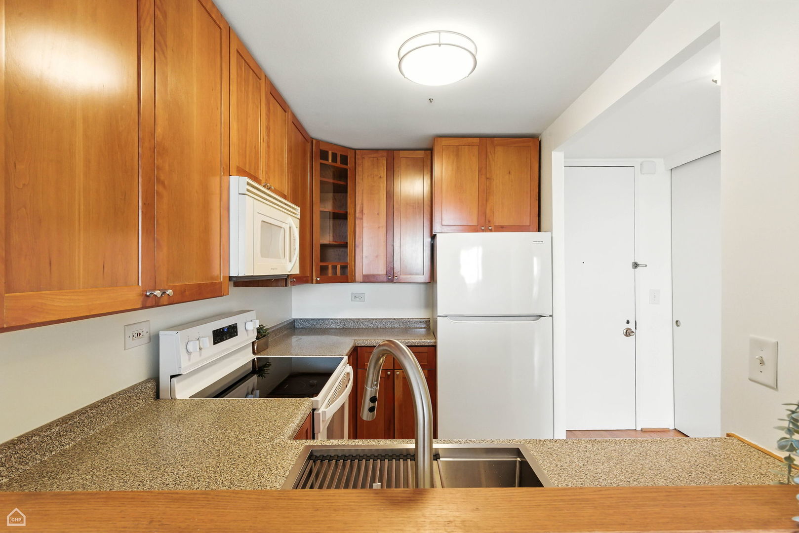720 West Gordon Terrace, Unit 16E Chicago, IL 60613 - Photo 5 of 34 a kitchen with a refrigerator and a sink