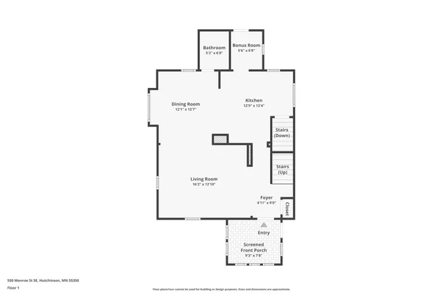 $224,900 | 550 Monroe Street Southeast, Hutchinson, MN 55350