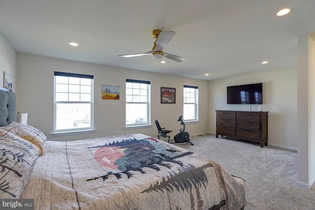 a bed room with a bed and a television