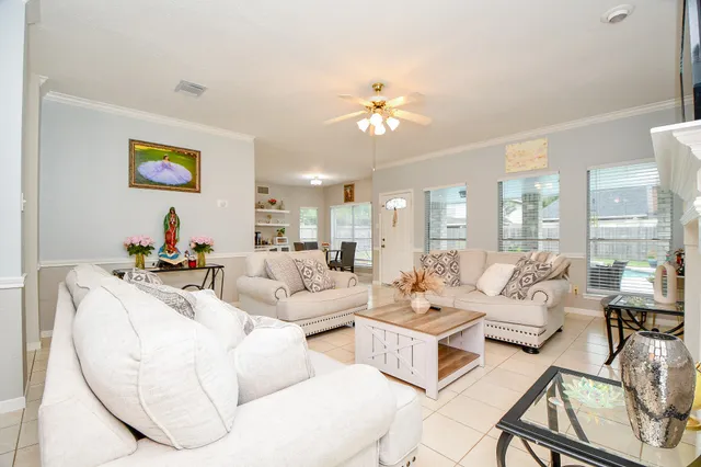 a living room with furniture
