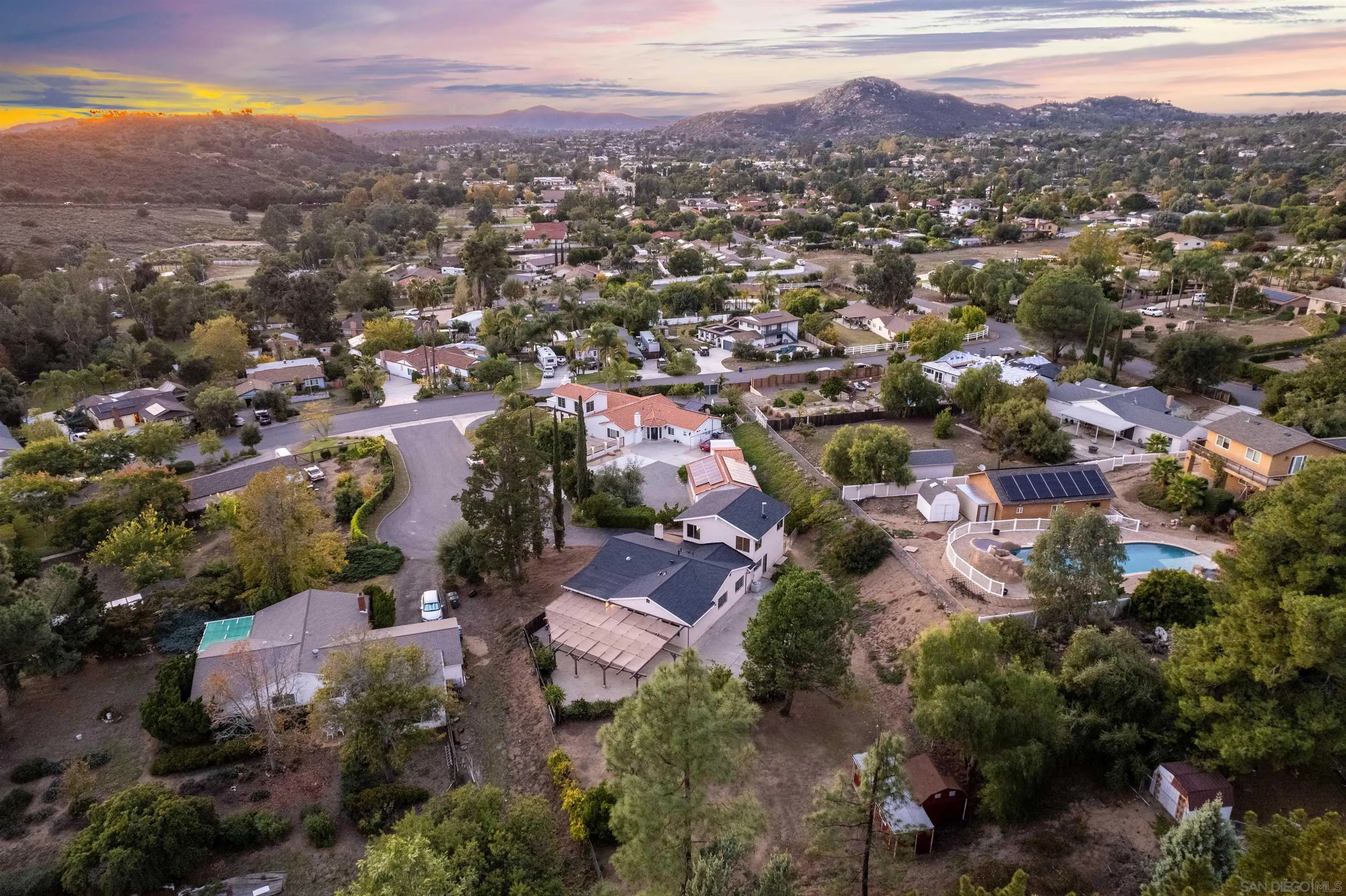 14537 Range Park Place Poway, CA 92064 - Photo 45 of 46 an aerial view of residential houses with outdoor space and trees