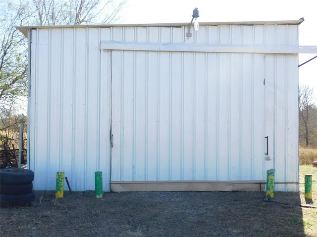 a view of wooden door