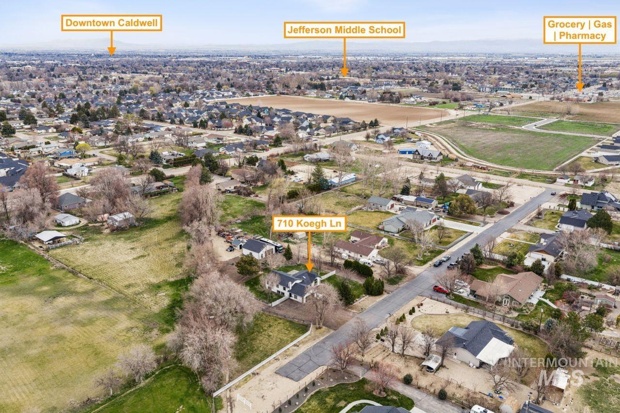 710 Keogh Lane Caldwell, ID 83607 - Photo 47 of 50 Aerial overview of property's location with nearby suburban area