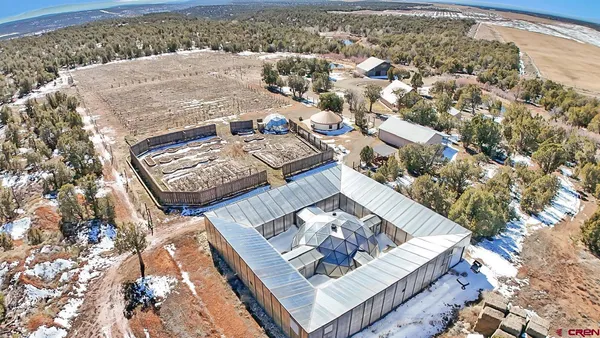 an aerial view of residential building with outdoor space