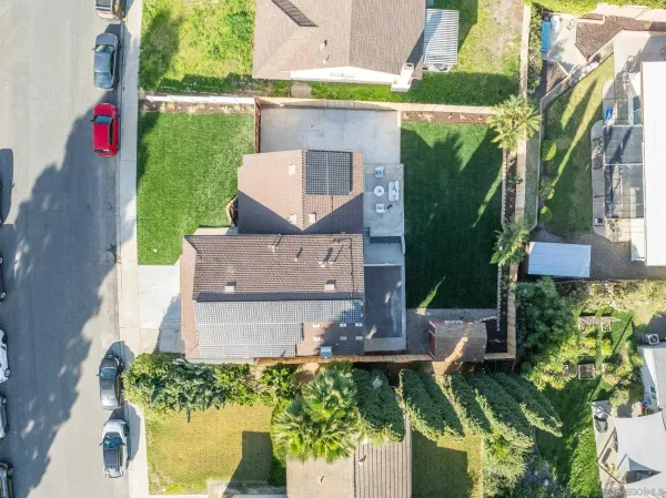 an aerial view of house with outdoor space