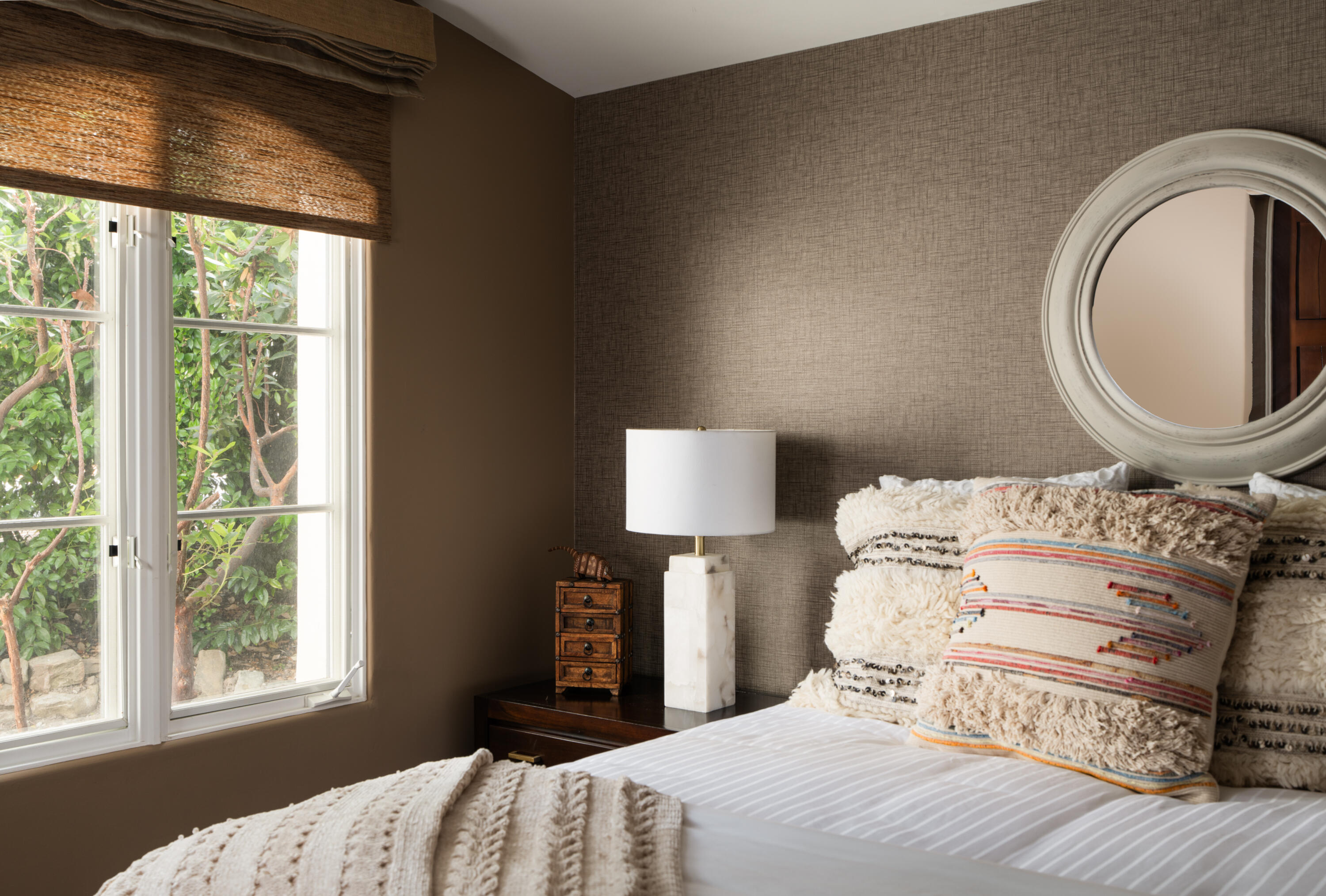 485 Monarch Lane Montecito, CA 93108 - Photo 14 of 28 a bedroom with a bed and a large window