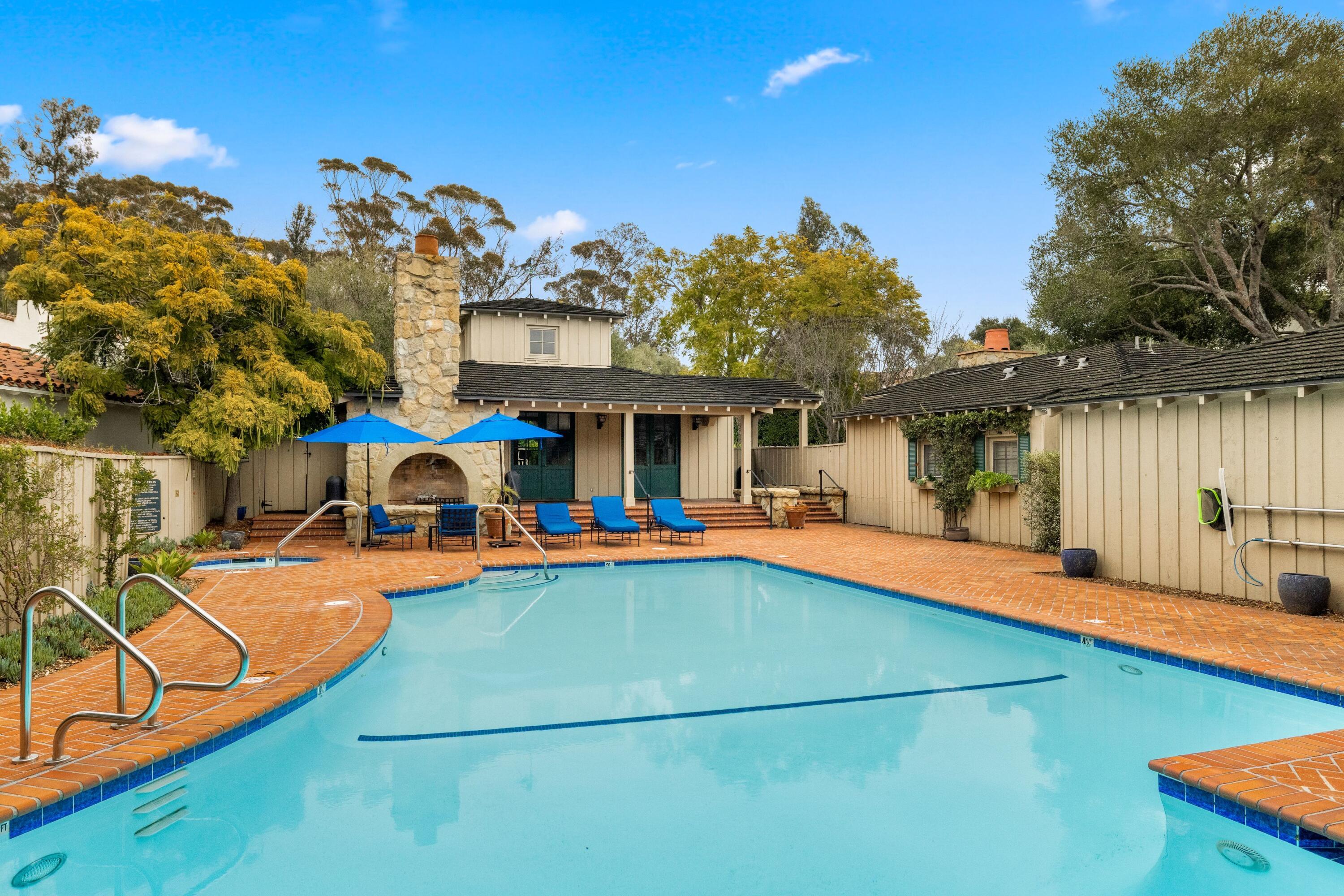 485 Monarch Lane Montecito, CA 93108 - Photo 23 of 28 a view of a house with swimming pool and sitting area
