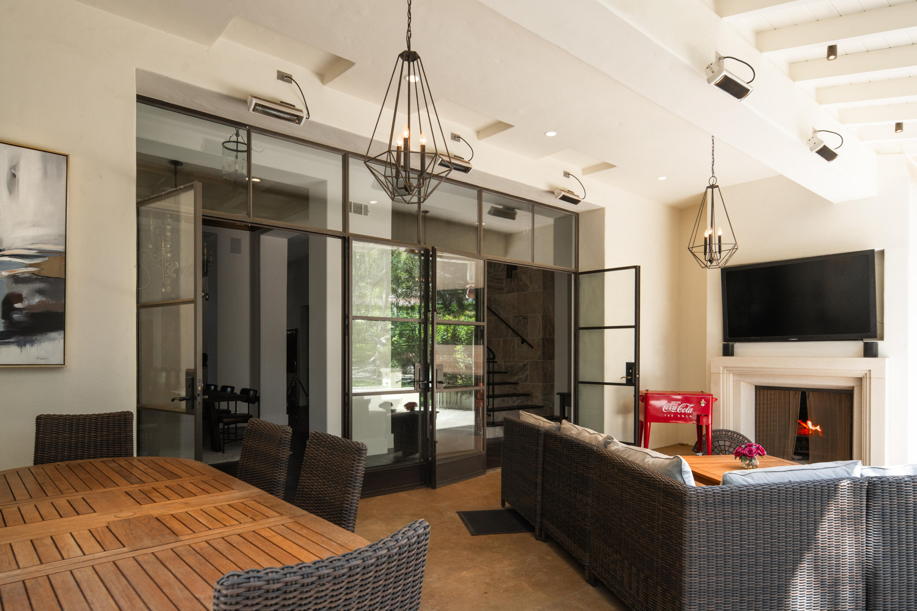 485 Monarch Lane Montecito, CA 93108 - Photo 5 of 28 a living room with fireplace furniture and a flat screen tv