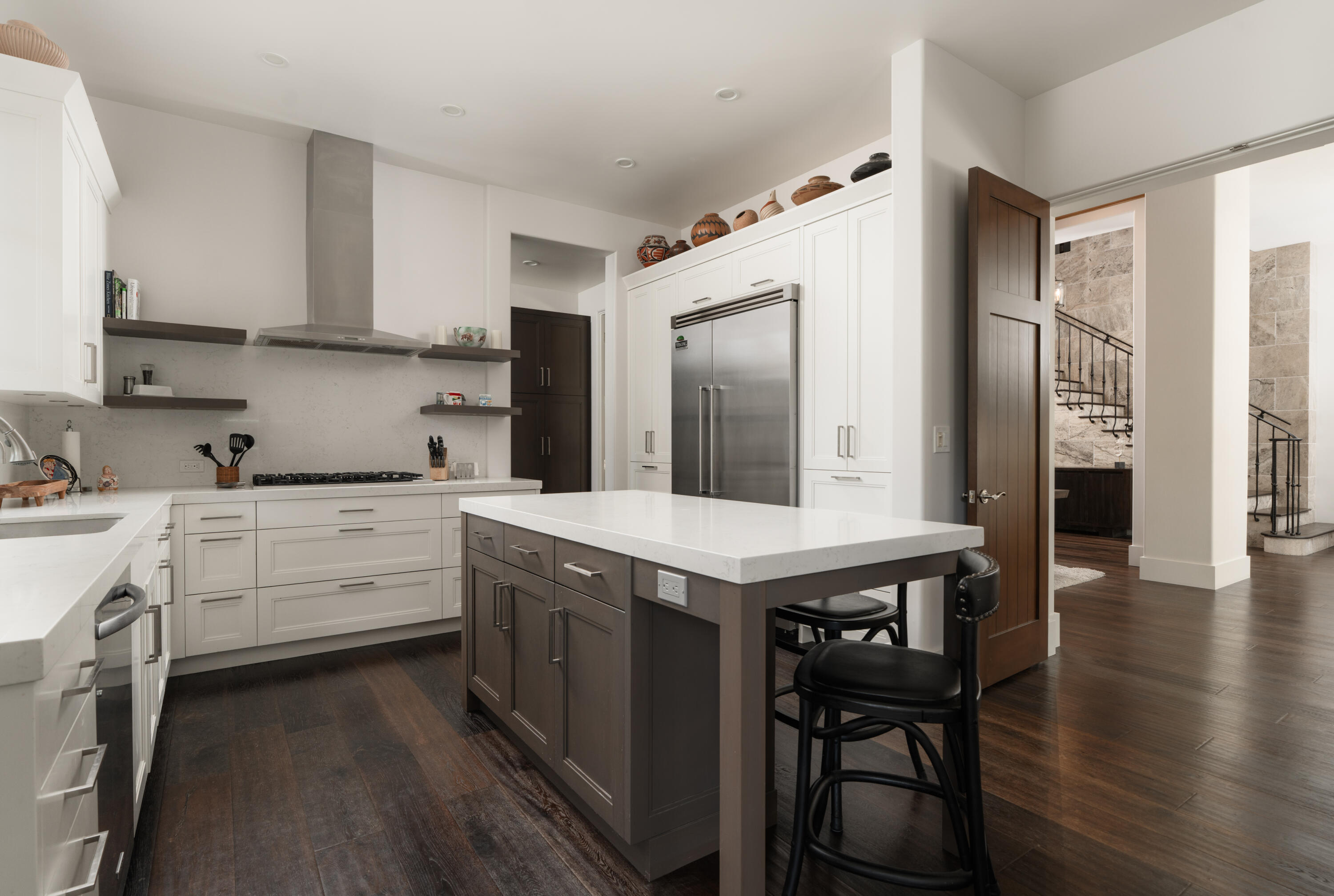 485 Monarch Lane Montecito, CA 93108 - Photo 10 of 28 a kitchen with white cabinets and sink