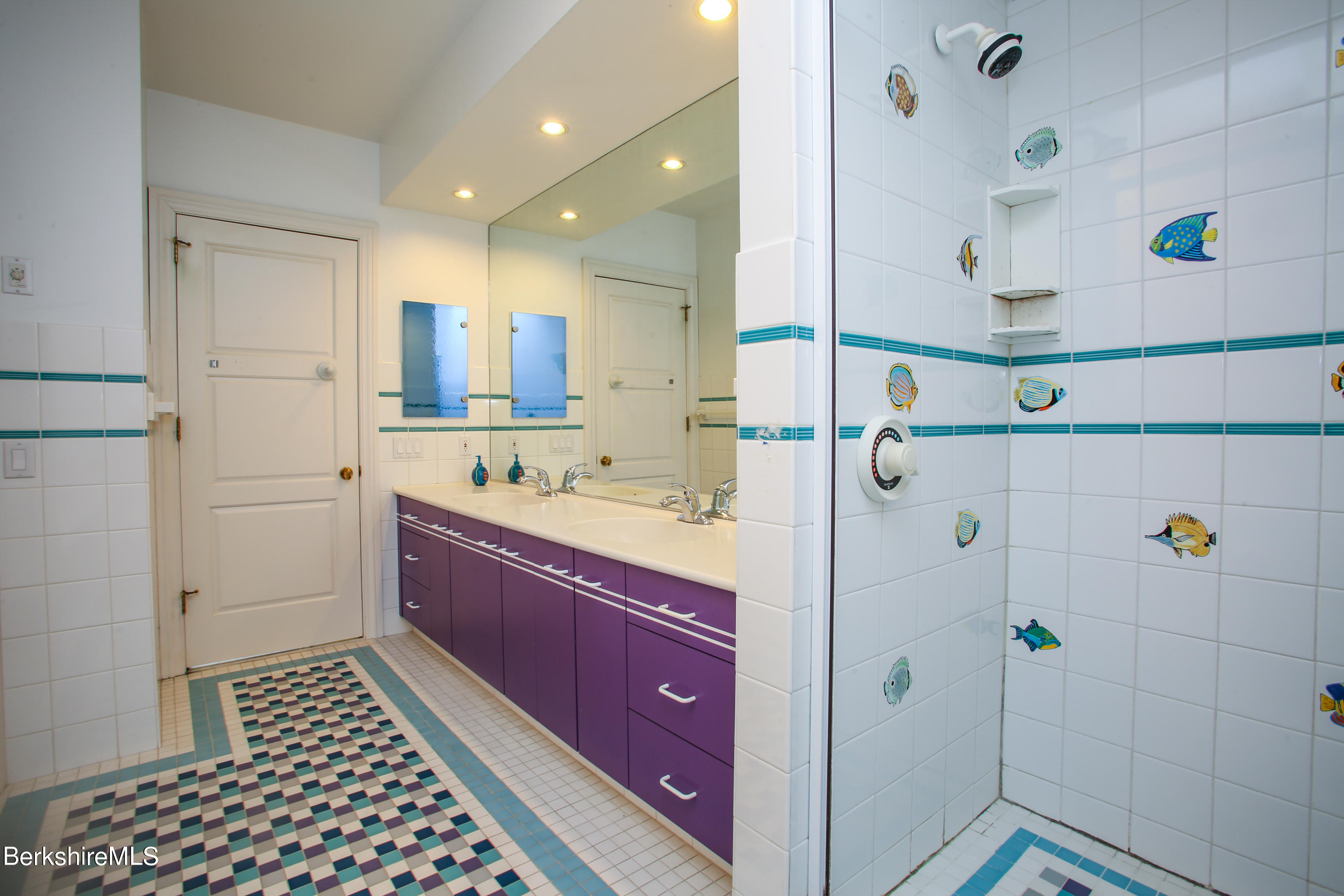16 High Meadow Road Northampton, MA 01062 - Photo 26 of 49 a spacious bathroom with a sink a mirror and a shower