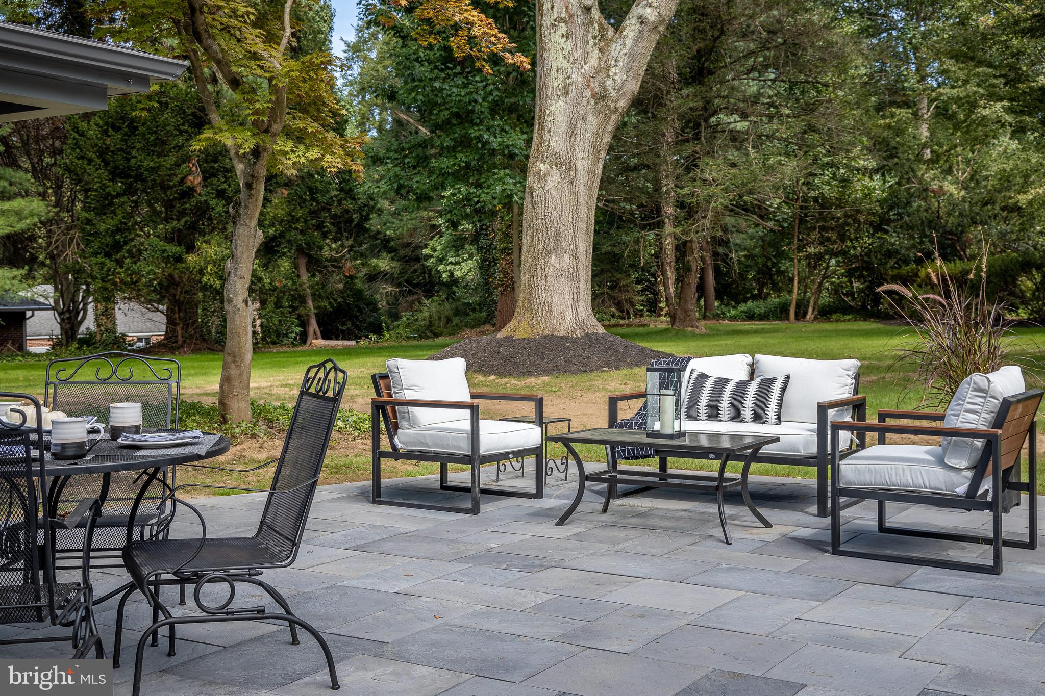 8 Hilltop Road Rose Valley, PA 19086 - Photo 47 of 51 Patio with views of expansive rear yard