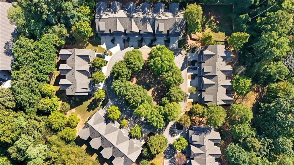 4349 Kousa Road, Unit 4 Austell, GA 30106 - Photo 32 of 43 an aerial view of a house with a yard and garden
