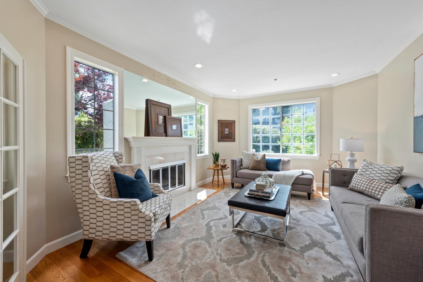 a living room with furniture and window