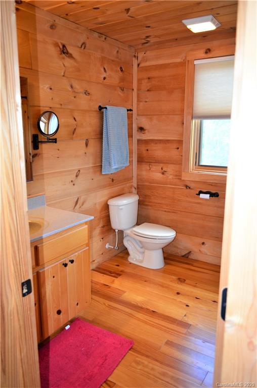 208 Loblolly Ln Mill Spring Mill Spring, NC 28756 - Photo 25 of 46 a bathroom with a granite countertop toilet and a shower