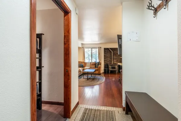 a view of livingroom with furniture and wooden floor