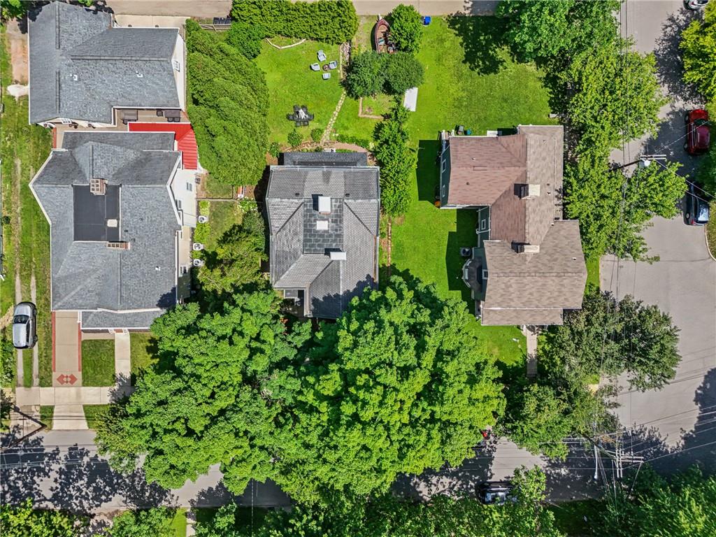 657 Maple Lane Sewickley, PA 15143 - Photo 35 of 50 Aerial view of home- mature trees surround the front and offer privacy in the back yard.