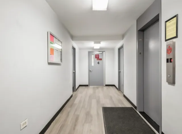 a view of hallway with a hallway