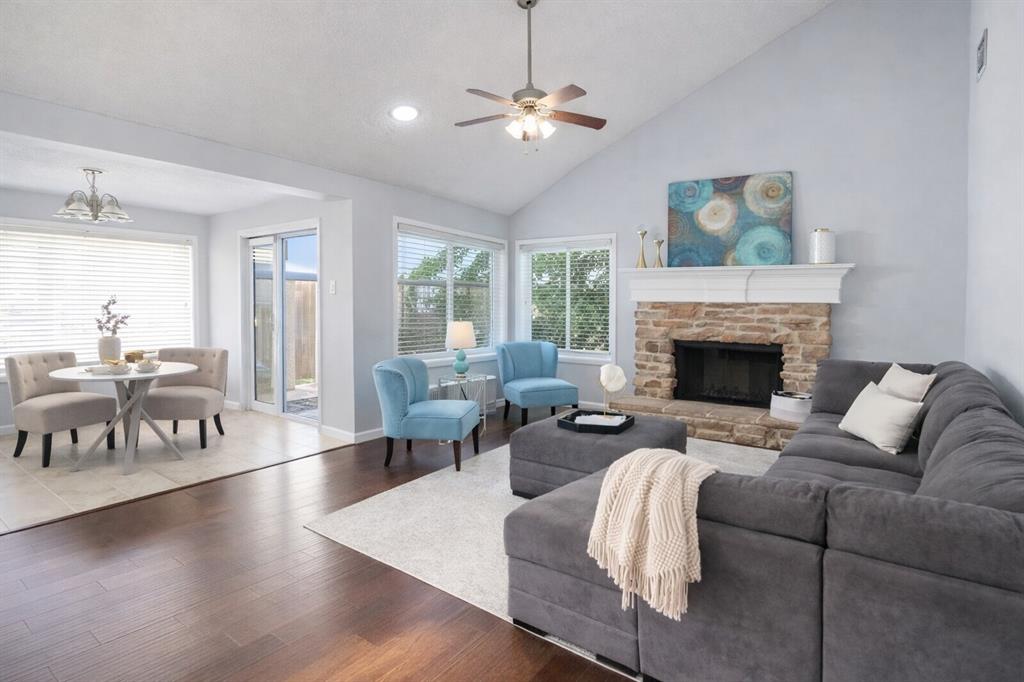 Open family room, breakfast room, and kitchen with back patio access to do life everyday 