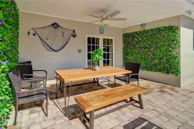 a outdoor space with furniture