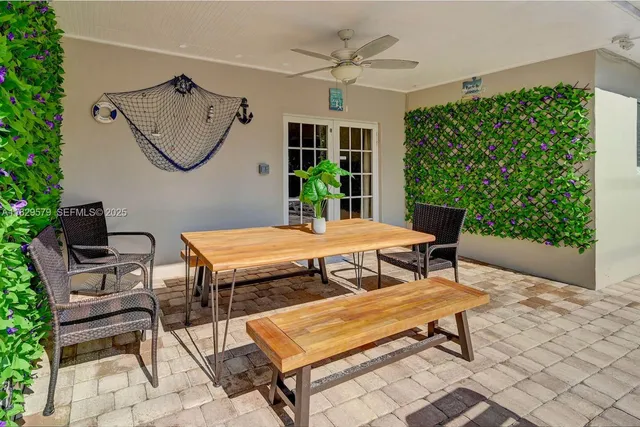 a outdoor space with furniture