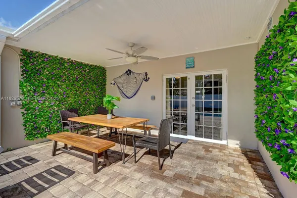 a view of a lounge chair in the porch