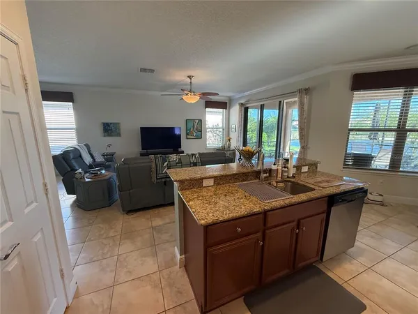 a workspace with furniture window and outside view