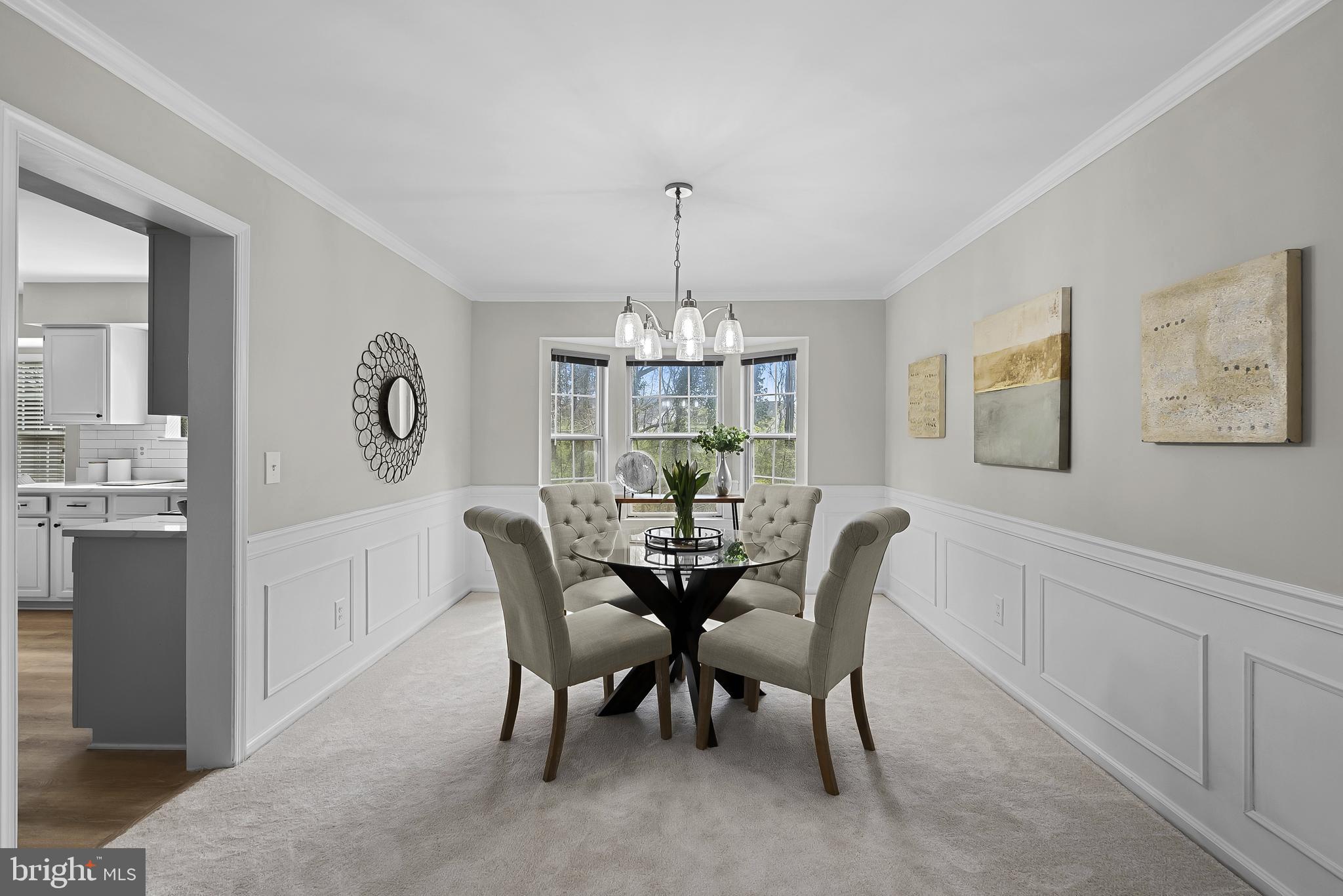 3 Moss Road Sterling, VA 20165 - Photo 15 of 77 Dining Room w/ Crown, Chair + Shadowbox Molding