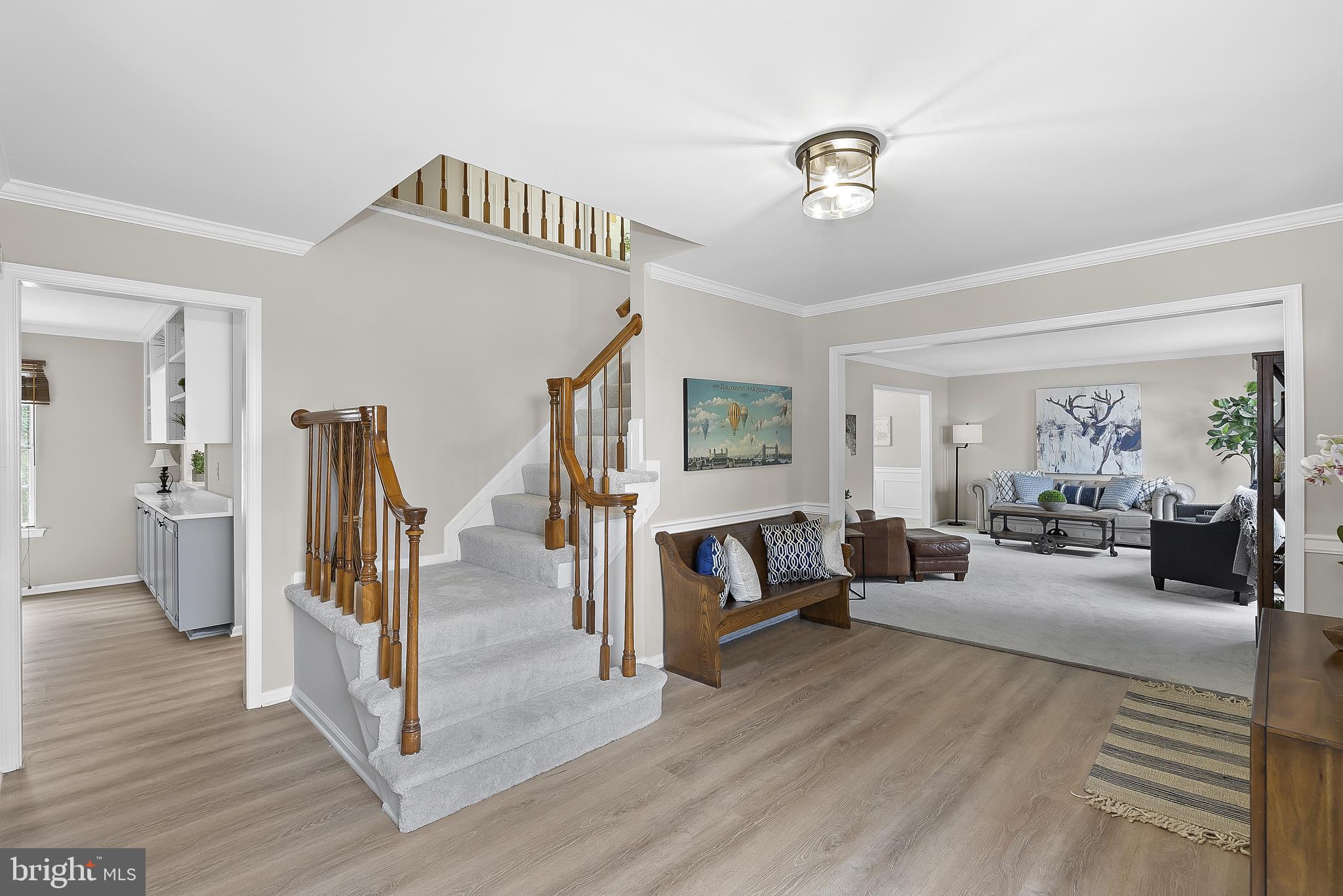 3 Moss Road Sterling, VA 20165 - Photo 10 of 77 Foyer w/ New LVP + Carpet on Main + Upper Levels