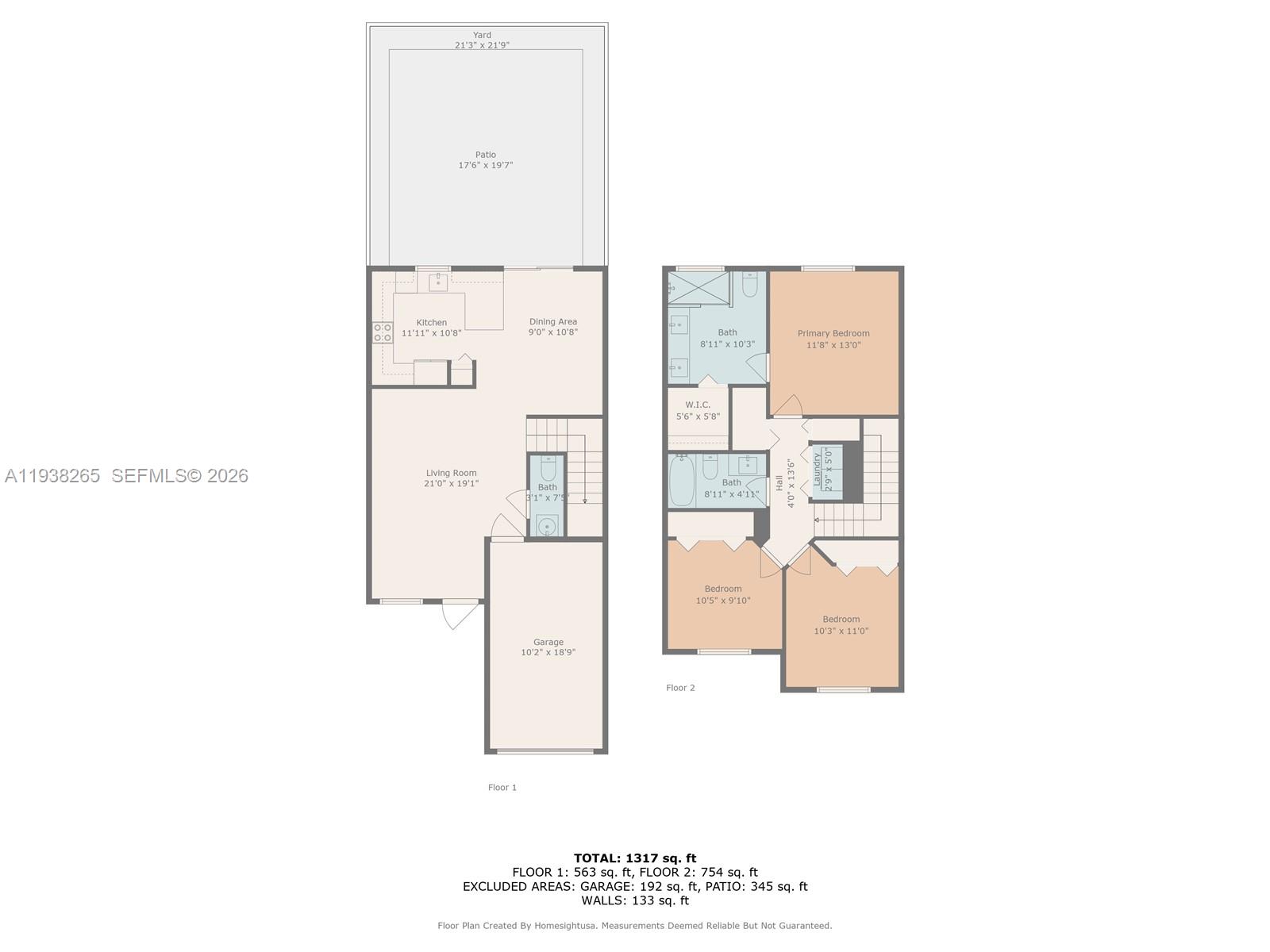 13388 Southwest 286th Street Homestead, FL 33033 - Photo 44 of 46 a picture of a floor plan