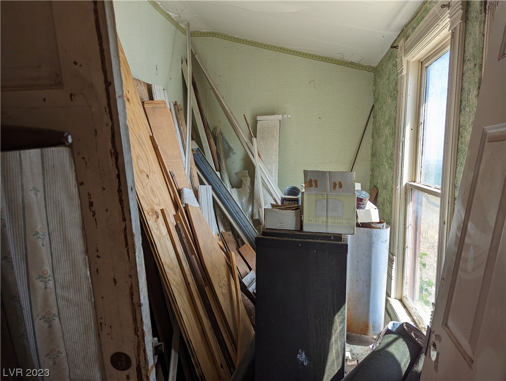 299 Lacour Street Pioche, NV 89043 - Photo 14 of 14 Upstairs-Bedroom 2 (Filled with Bldg. Matls.)